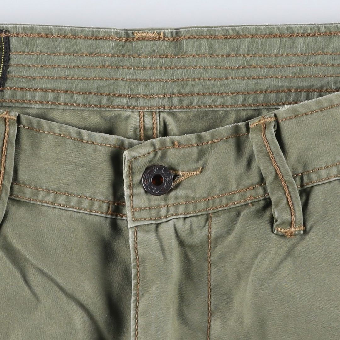 2000'S Ralph Lauren POLO JEANS COMPANY Double Knee Military Pants, Men's Size W34 (approx.) cotton Khaki type Vintage Second Hand