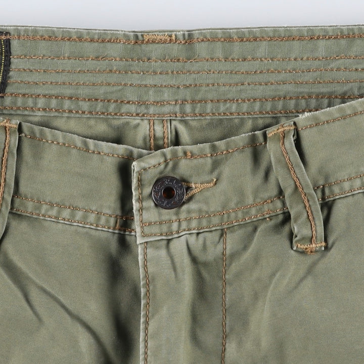 2000'S Ralph Lauren POLO JEANS COMPANY Double Knee Military Pants, Men's Size W34 (approx.) cotton Khaki type Vintage Second Hand