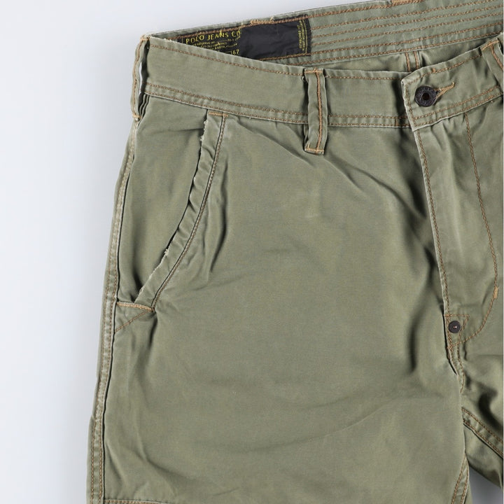 2000'S Ralph Lauren POLO JEANS COMPANY Double Knee Military Pants, Men's Size W34 (approx.) cotton Khaki type Vintage Second Hand