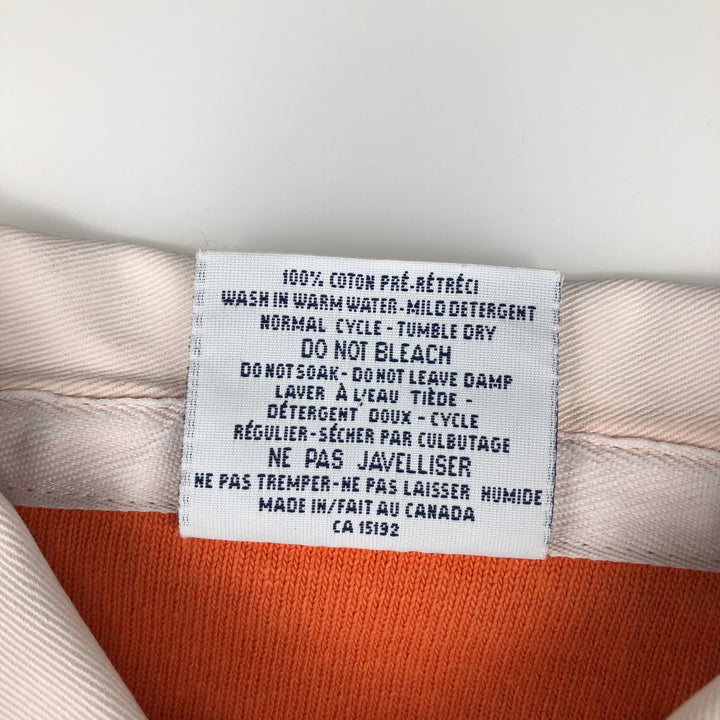 90s-00'S BARBARIAN Striped Pattern Long Sleeve Rugby Shirt Made in Canada Men's L Size Vintage cotton orange type Vintage Second Hand