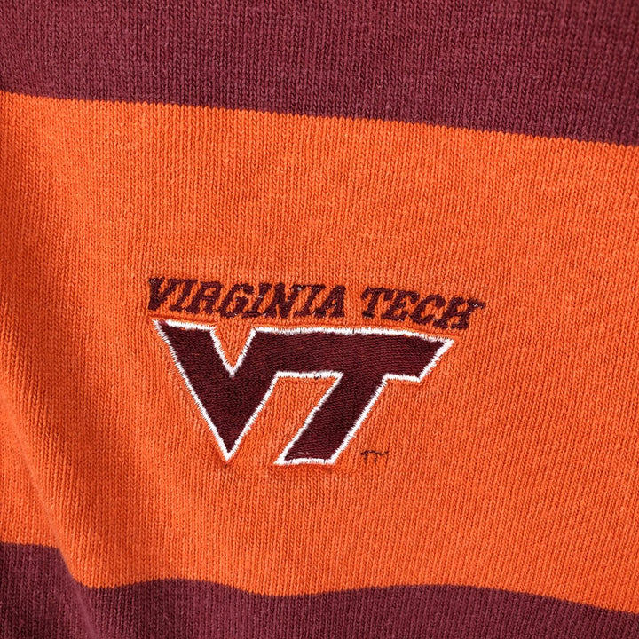 90s-00'S BARBARIAN Striped Pattern Long Sleeve Rugby Shirt Made in Canada Men's L Size Vintage cotton orange type Vintage Second Hand
