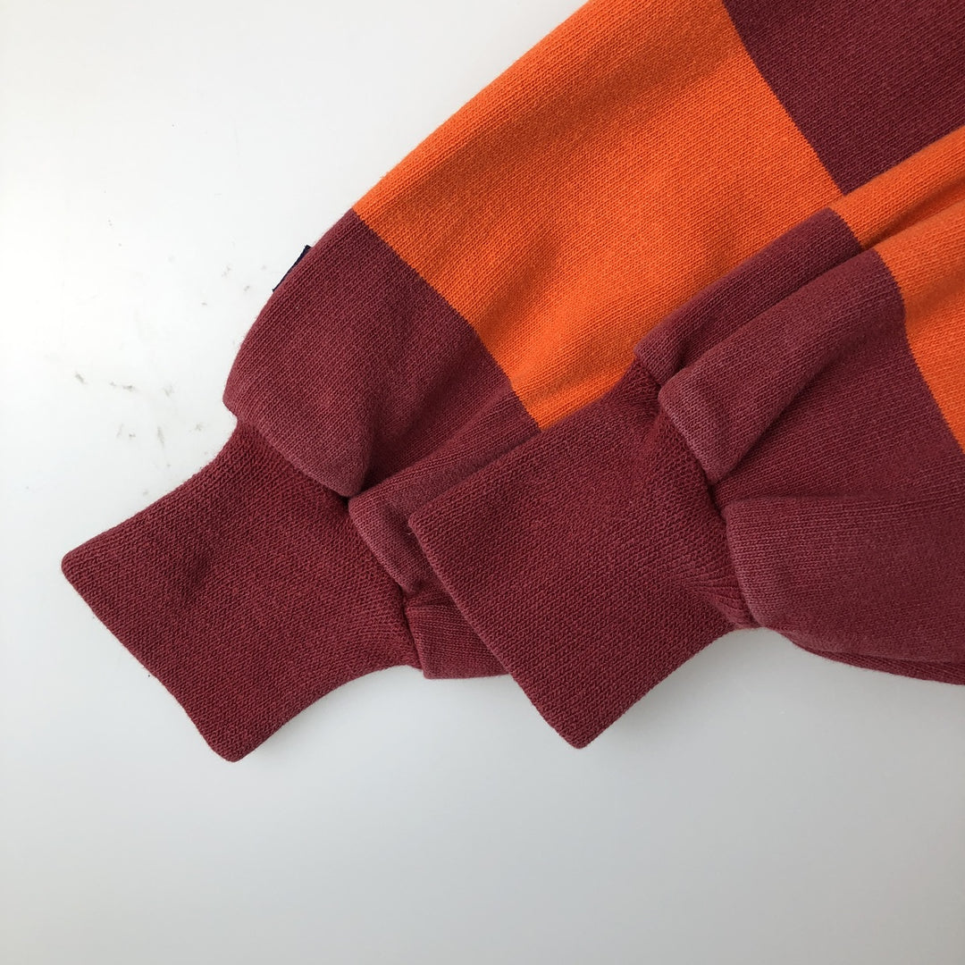 90s-00'S BARBARIAN Striped Pattern Long Sleeve Rugby Shirt Made in Canada Men's L Size Vintage cotton orange type Vintage Second Hand
