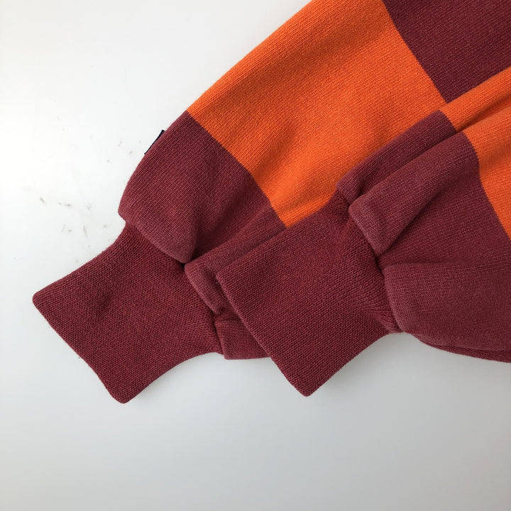 90s-00'S BARBARIAN Striped Pattern Long Sleeve Rugby Shirt Made in Canada Men's L Size Vintage cotton orange type Vintage Second Hand