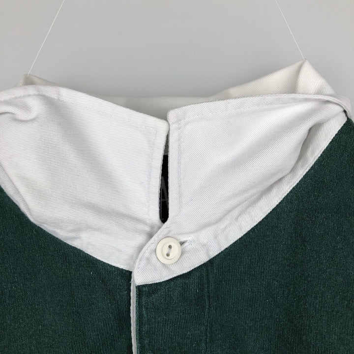 90'S GAP Vintage Long Sleeve Rugby Shirt, Men's XL cotton Green type dark green Vintage Second Hand