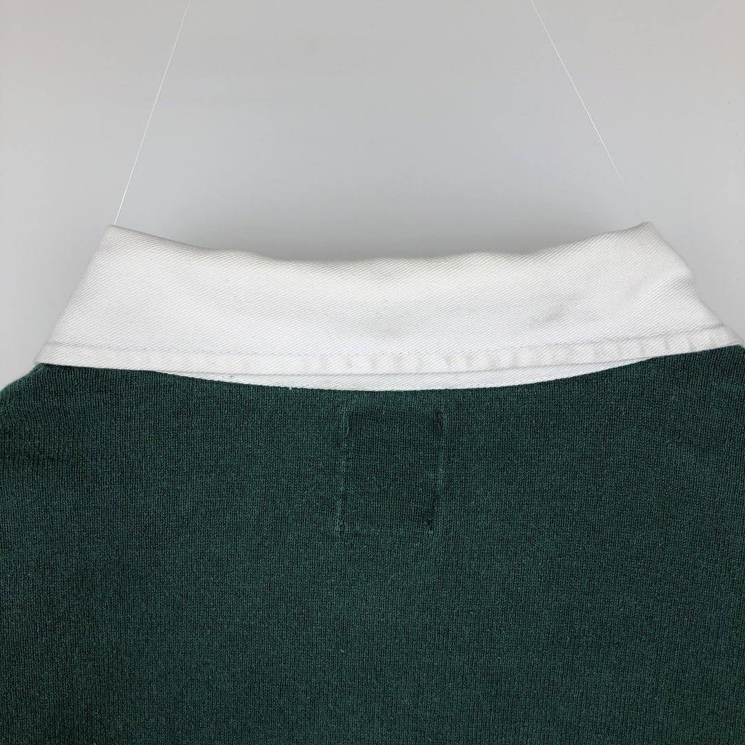 90'S GAP Vintage Long Sleeve Rugby Shirt, Men's XL cotton Green type dark green Vintage Second Hand