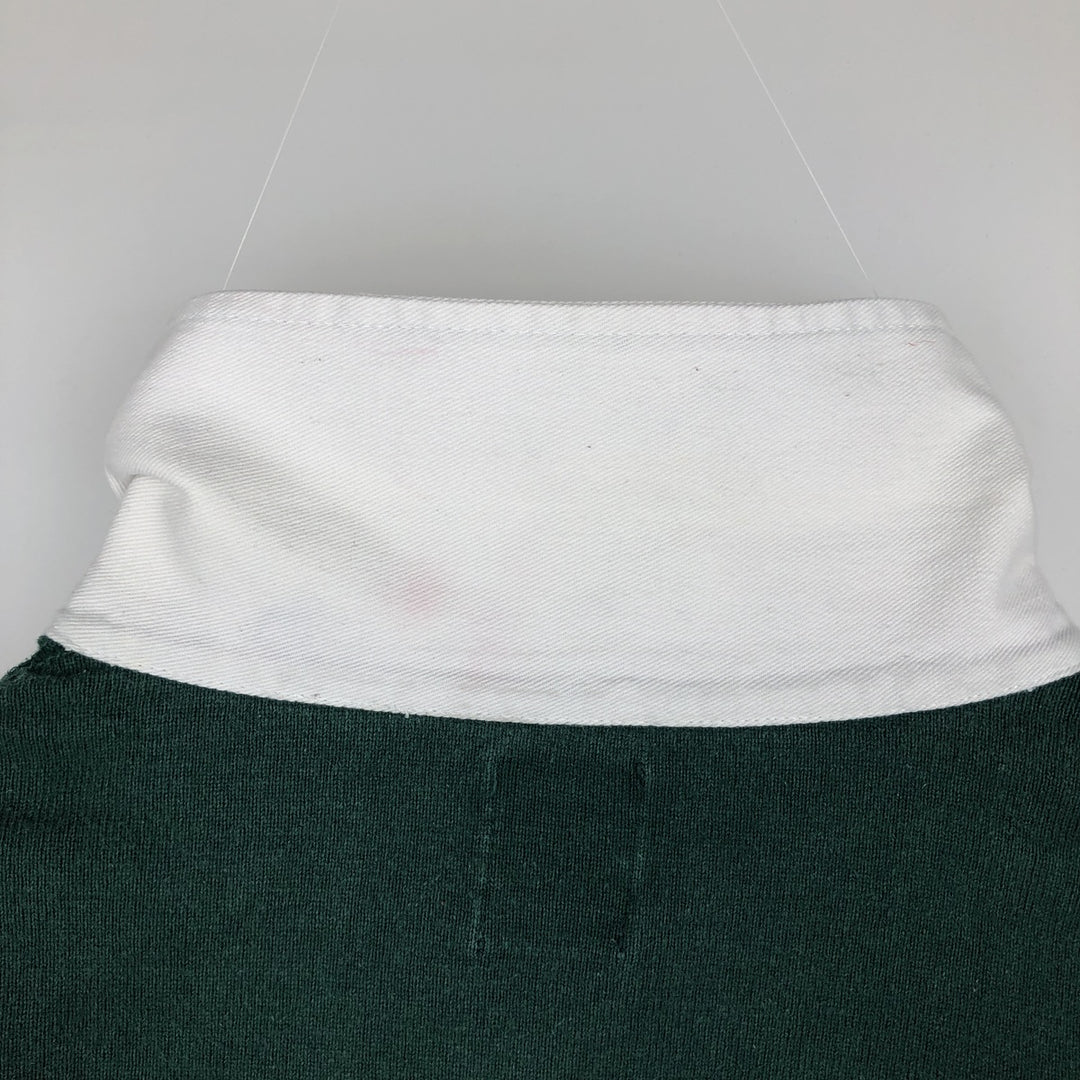 90'S GAP Vintage Long Sleeve Rugby Shirt, Men's XL cotton Green type dark green Vintage Second Hand