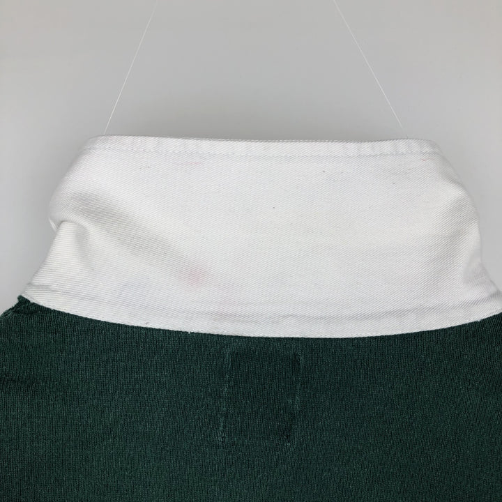 90'S GAP Vintage Long Sleeve Rugby Shirt, Men's XL cotton Green type dark green Vintage Second Hand