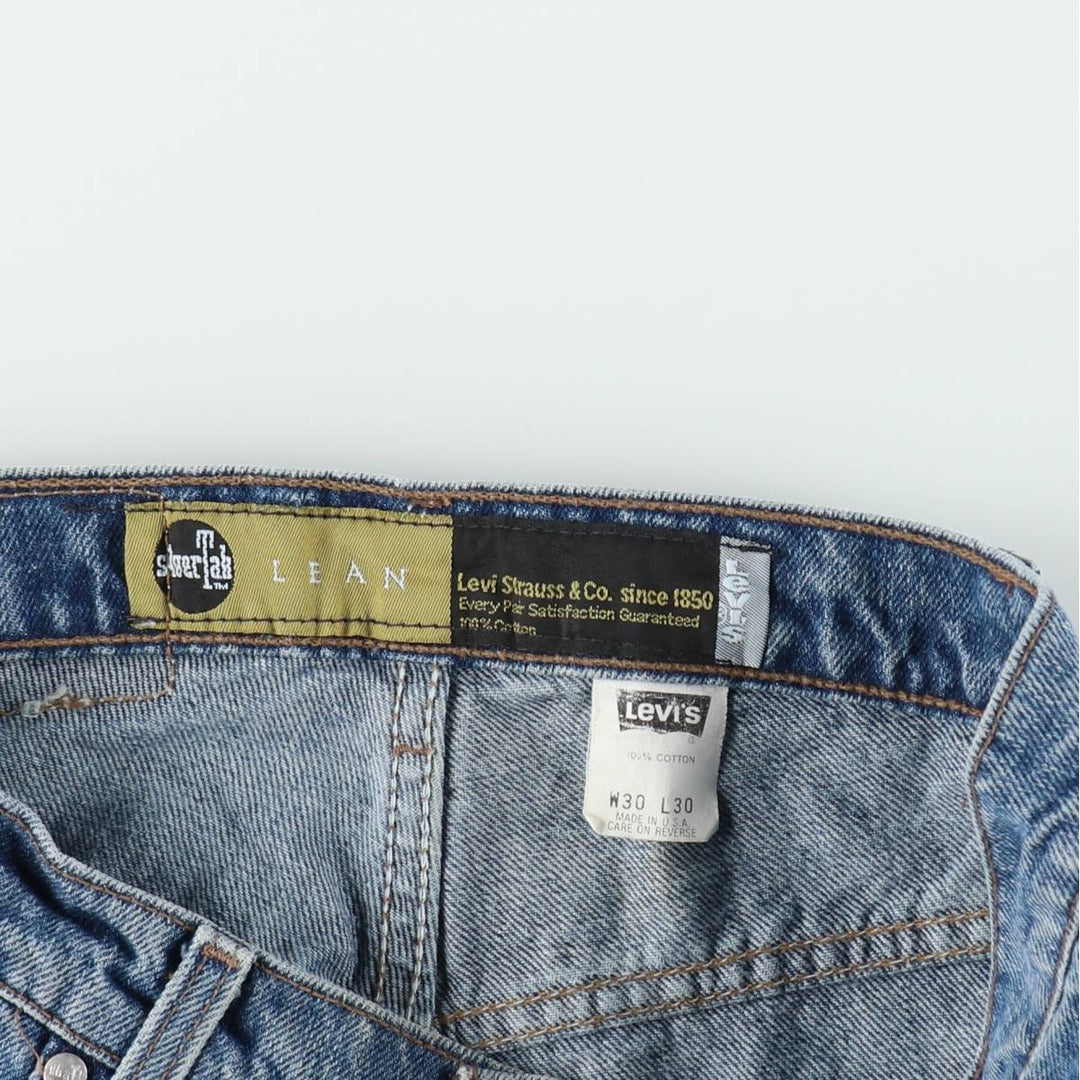 1990'S Levi's Silver Tab Lean Tapered Denim Pants, Made in USA, Men's Size W29 (approx.), Vintage cotton blue type Vintage Second Hand