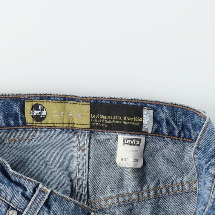 1990'S Levi's Silver Tab Lean Tapered Denim Pants, Made in USA, Men's Size W29 (approx.), Vintage cotton blue type Vintage Second Hand