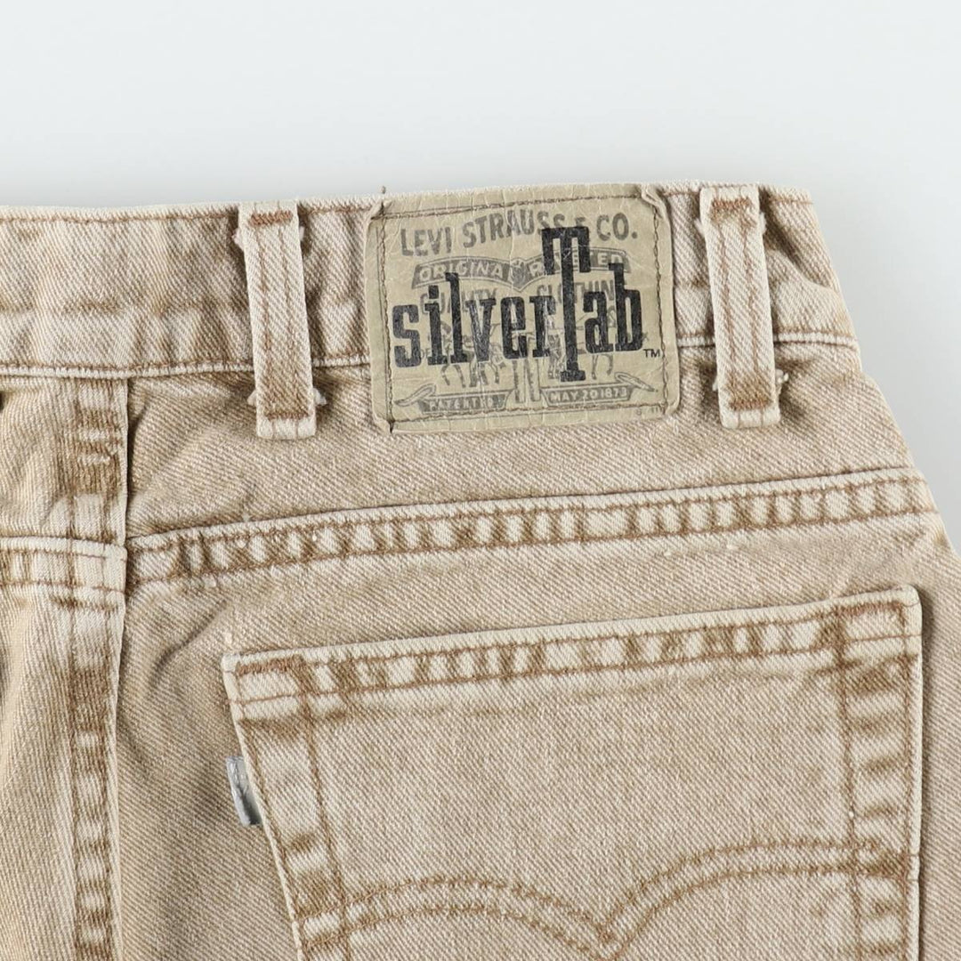 90'S Levi's Silver Tab Baggy Tapered Denim Pants, Made in USA, Men's, Size W29, Vintage cotton Khaki type beige Vintage Second Hand