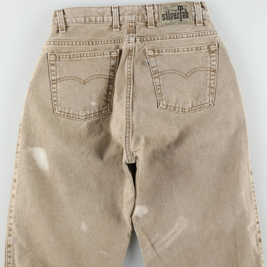 90'S Levi's Silver Tab Baggy Tapered Denim Pants, Made in USA, Men's, Size W29, Vintage cotton Khaki type beige Vintage Second Hand