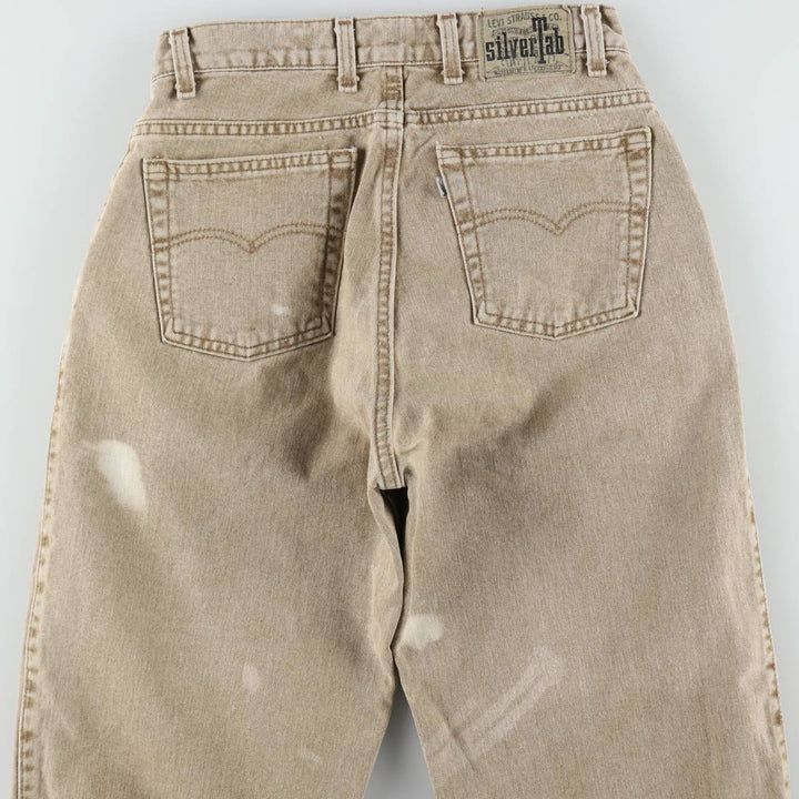 90'S Levi's Silver Tab Baggy Tapered Denim Pants, Made in USA, Men's, Size W29, Vintage cotton Khaki type beige Vintage Second Hand