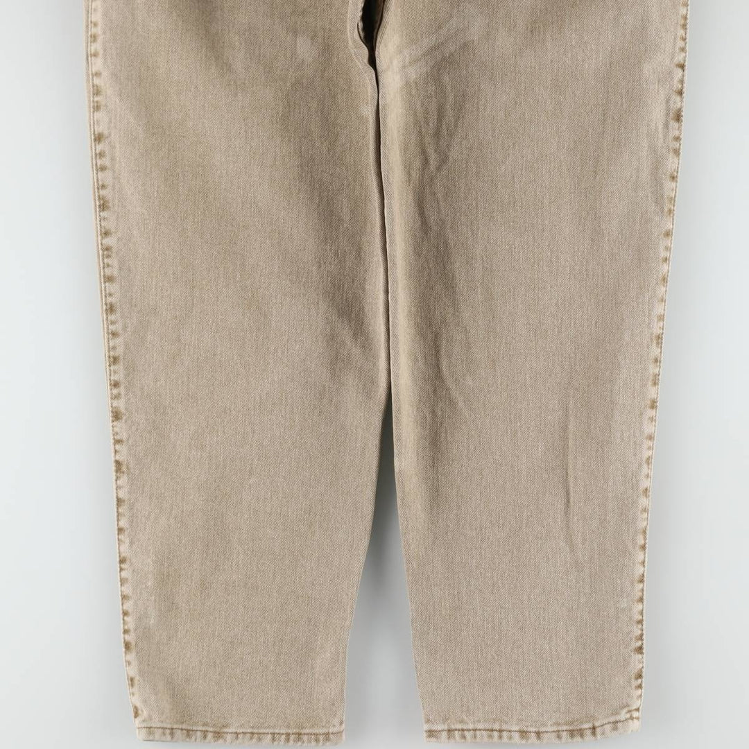 90'S Levi's Silver Tab Baggy Tapered Denim Pants, Made in USA, Men's, Size W29, Vintage cotton Khaki type beige Vintage Second Hand