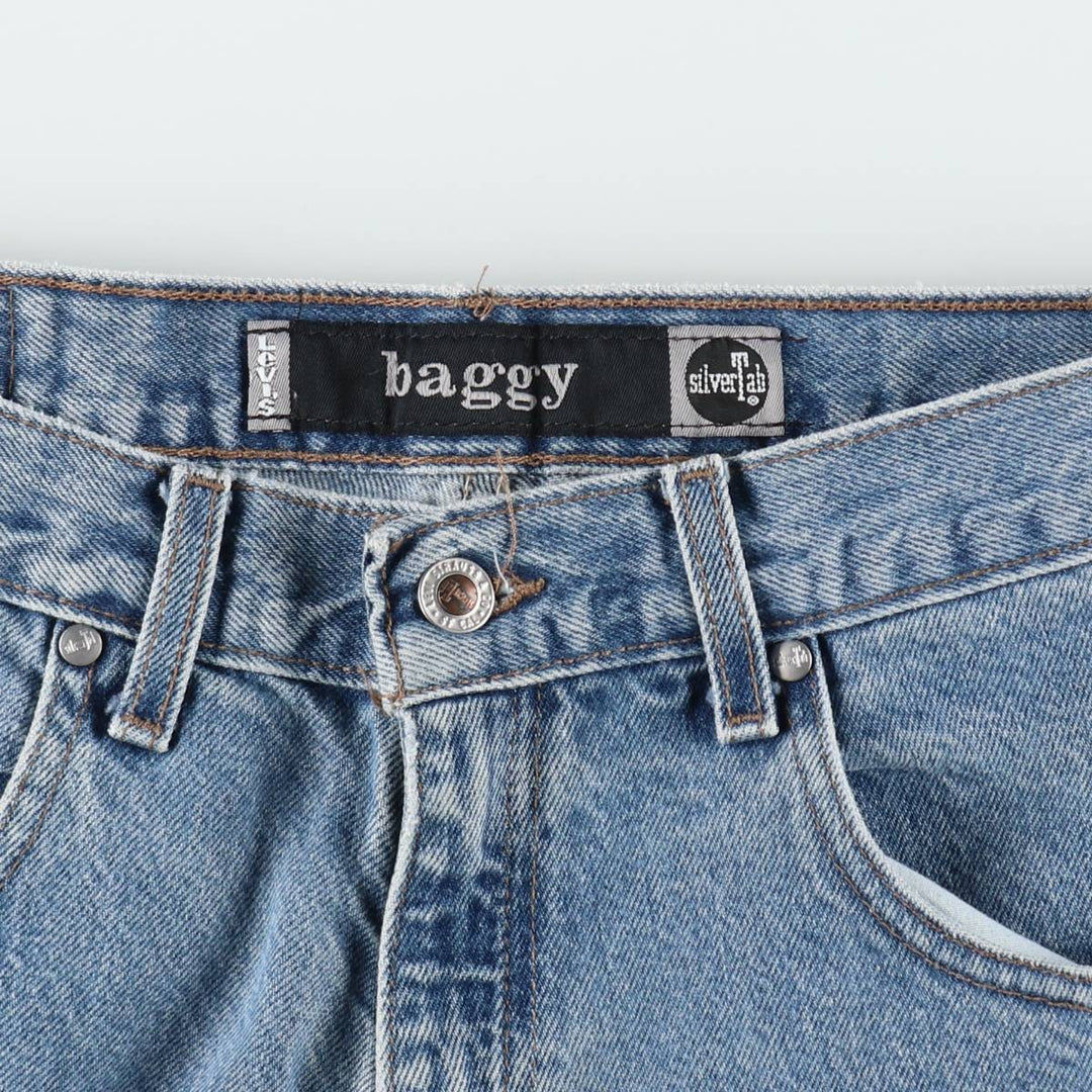 90'S Levi's Silver Tab Baggy Tapered Denim Pants, Made in USA, Men's Size W32, Vintage cotton blue type Vintage Second Hand