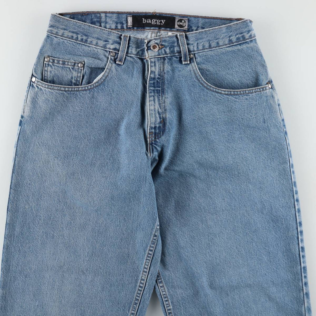 90'S Levi's Silver Tab Baggy Tapered Denim Pants, Made in USA, Men's Size W32, Vintage cotton blue type Vintage Second Hand
