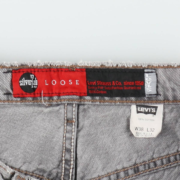 90'S Levi's Silver Tab Loose Tapered Denim Pants, Made in USA, Men's, Size W37, Vintage cotton gray type Vintage Second Hand