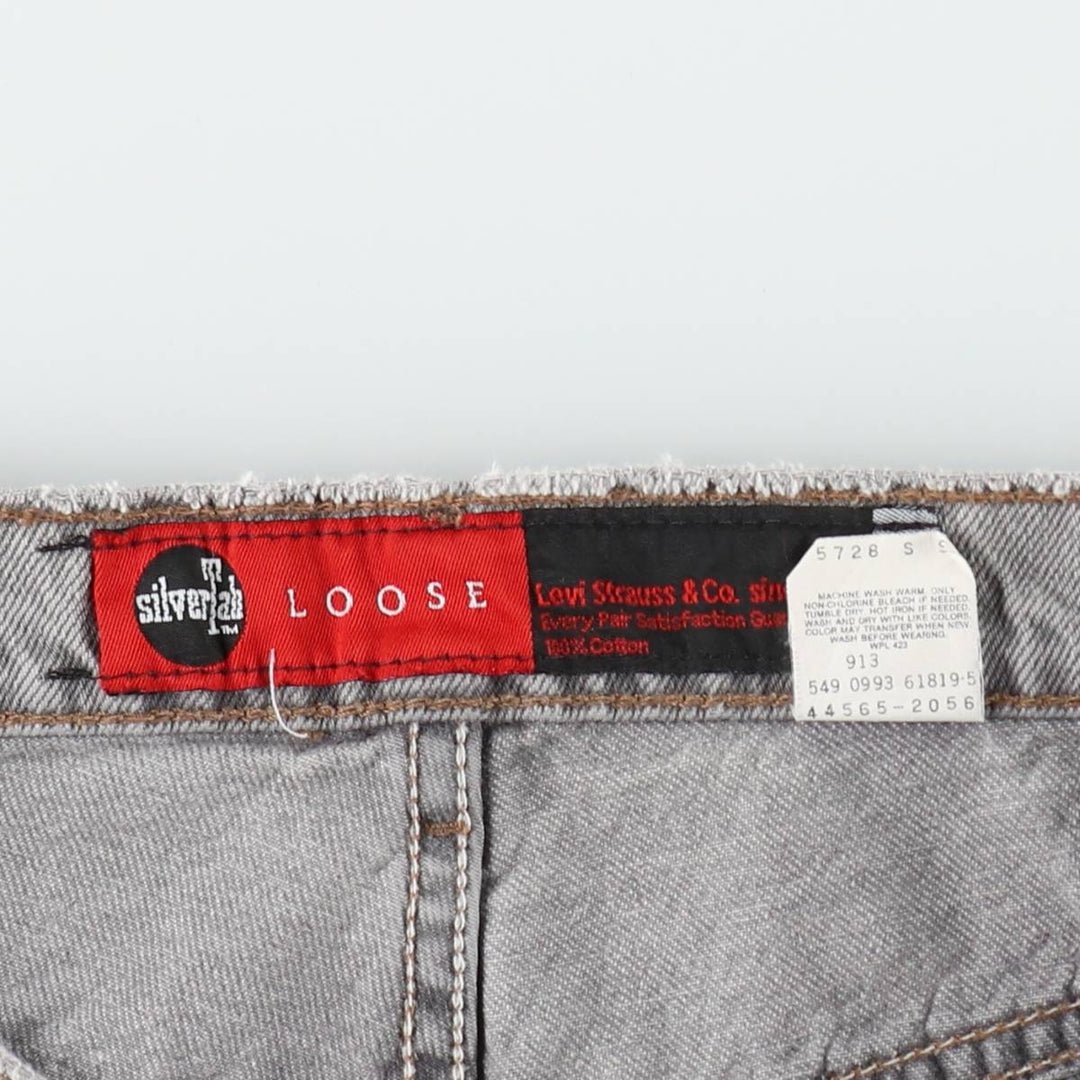 90'S Levi's Silver Tab Loose Tapered Denim Pants, Made in USA, Men's, Size W37, Vintage cotton gray type Vintage Second Hand
