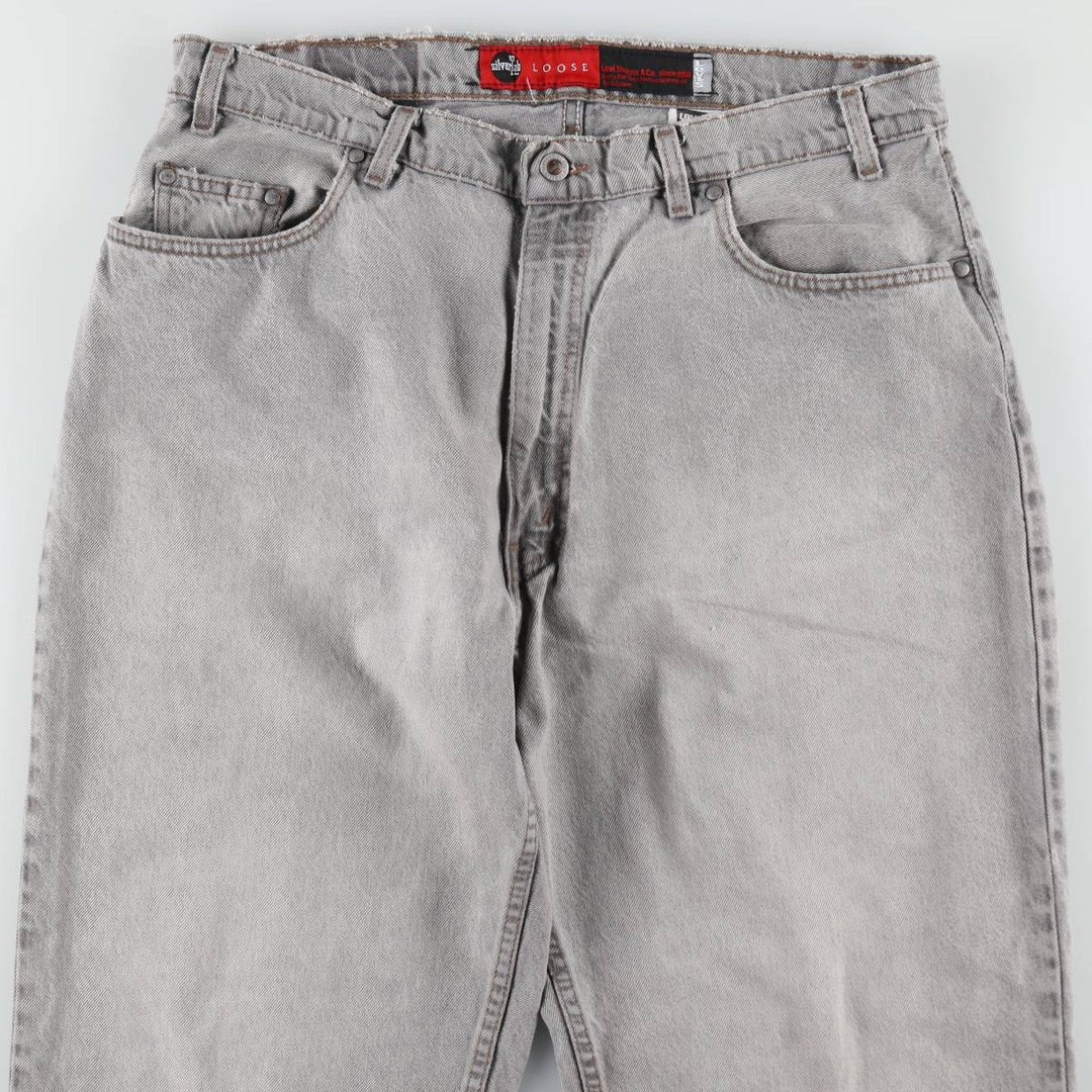 90'S Levi's Silver Tab Loose Tapered Denim Pants, Made in USA, Men's, Size W37, Vintage cotton gray type Vintage Second Hand
