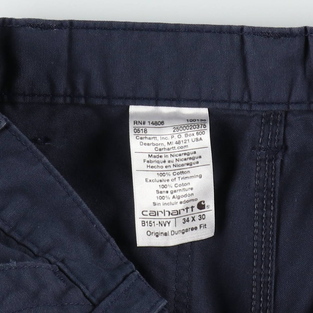 Carhartt Original Dungaree Fit Duck Painter Pants, Men's, Size 34 cotton navy blue type Vintage Second Hand
