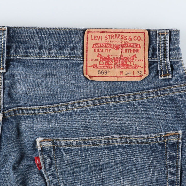 Levi's 569 LOOSE STRAIGHT straight denim pants for men, equivalent to w35 cotton blue type Vintage Second Hand