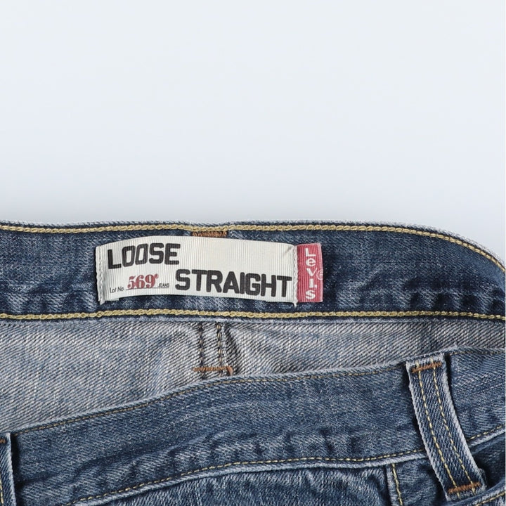 Levi's 569 LOOSE STRAIGHT straight denim pants for men, equivalent to w35 cotton blue type Vintage Second Hand