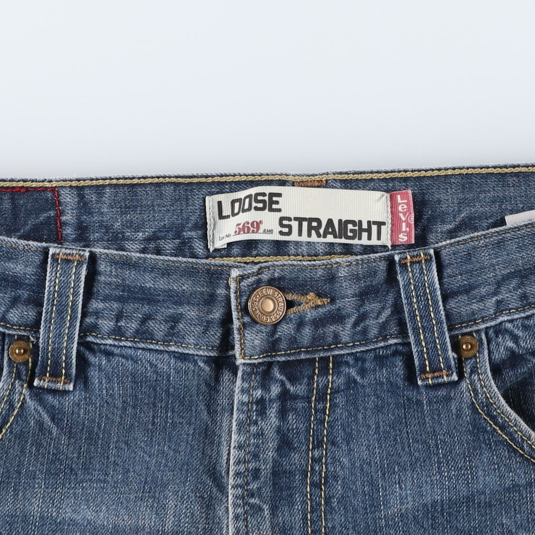 Levi's 569 LOOSE STRAIGHT straight denim pants for men, equivalent to w35 cotton blue type Vintage Second Hand