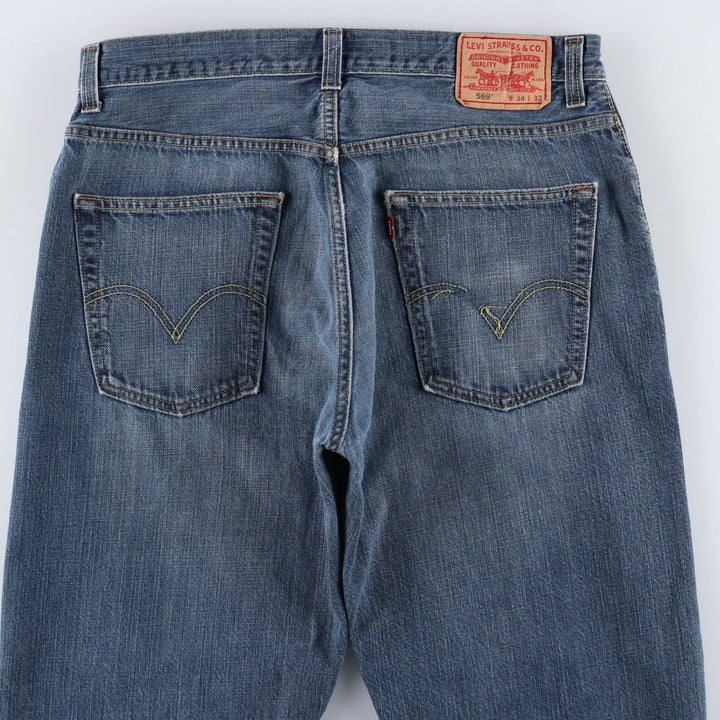 Levi's 569 LOOSE STRAIGHT straight denim pants for men, equivalent to w35 cotton blue type Vintage Second Hand