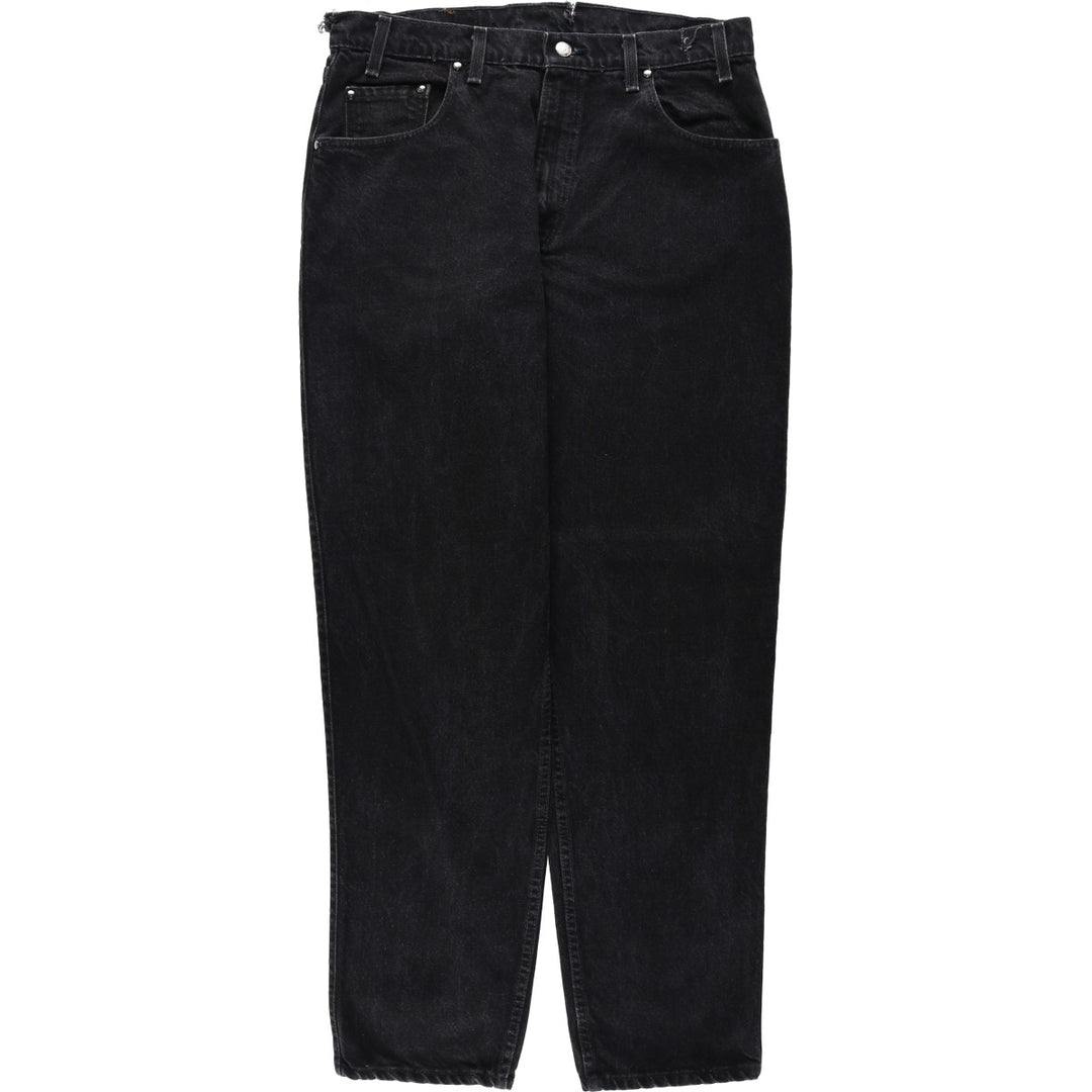 90'S Levi's 545-0230 Loose Orange Tab Black Denim Tapered Jeans, Made in USA, Men's W35 (approx.) cotton black type Vintage Second Hand