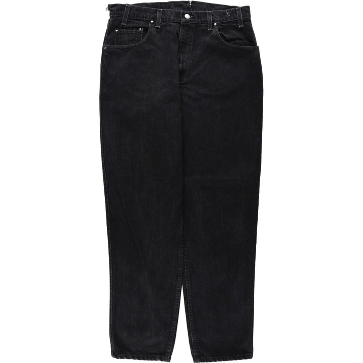 90'S Levi's 545-0230 Loose Orange Tab Black Denim Tapered Jeans, Made in USA, Men's W35 (approx.) cotton black type Vintage Second Hand