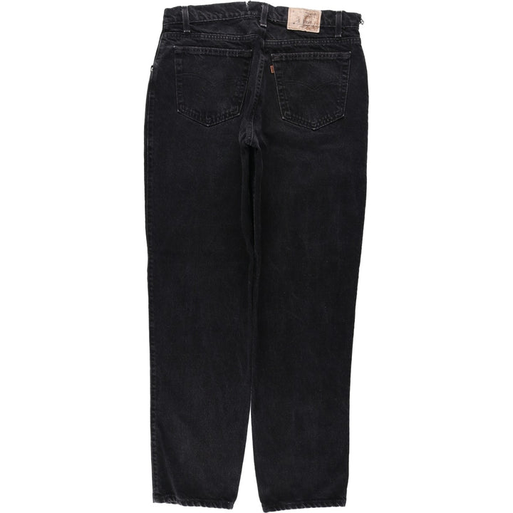 90'S Levi's 545-0230 Loose Orange Tab Black Denim Tapered Jeans, Made in USA, Men's W35 (approx.) cotton black type Vintage Second Hand