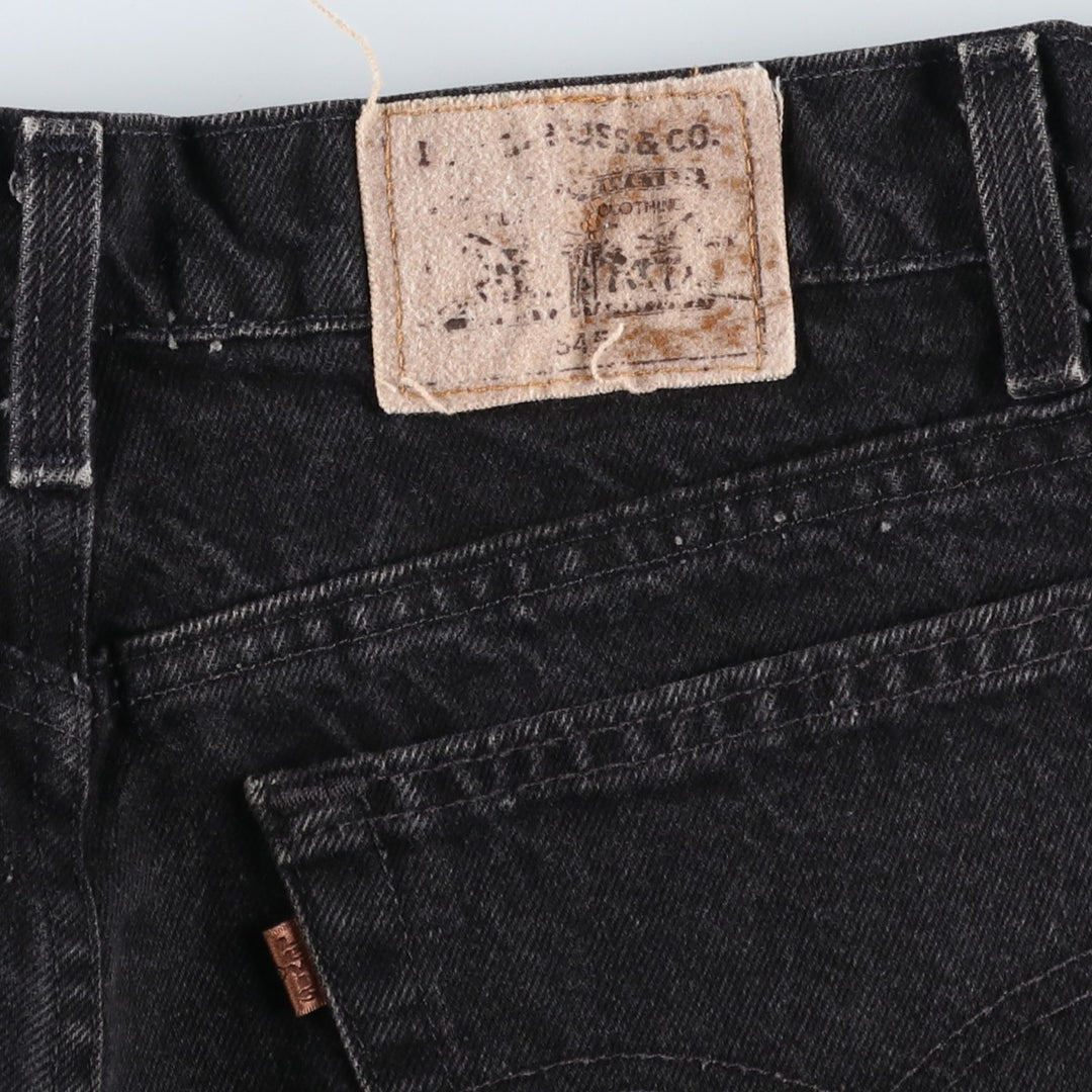90'S Levi's 545-0230 Loose Orange Tab Black Denim Tapered Jeans, Made in USA, Men's W35 (approx.) cotton black type Vintage Second Hand