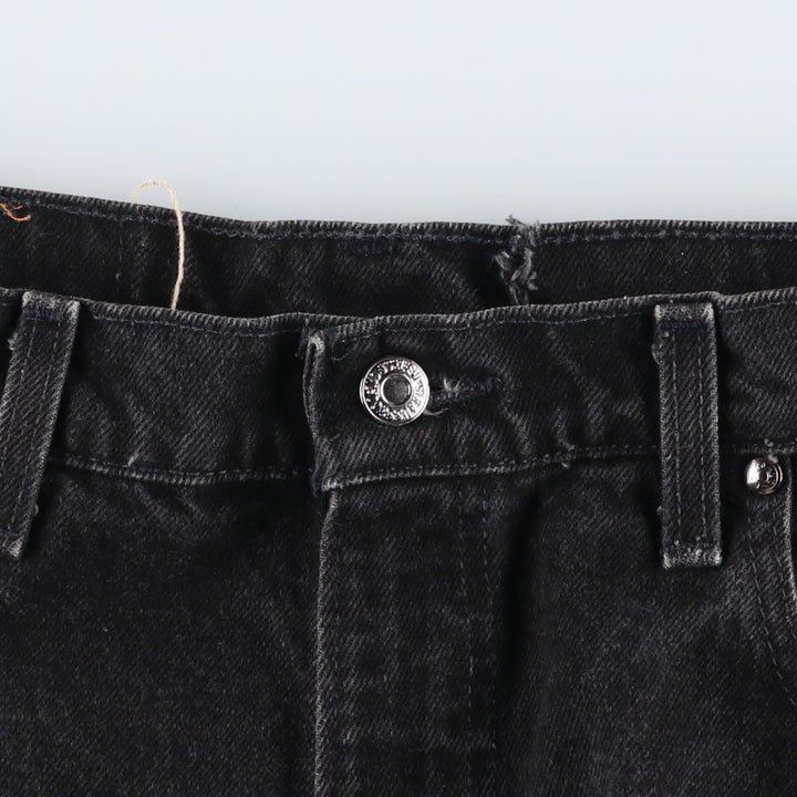 90'S Levi's 545-0230 Loose Orange Tab Black Denim Tapered Jeans, Made in USA, Men's W35 (approx.) cotton black type Vintage Second Hand