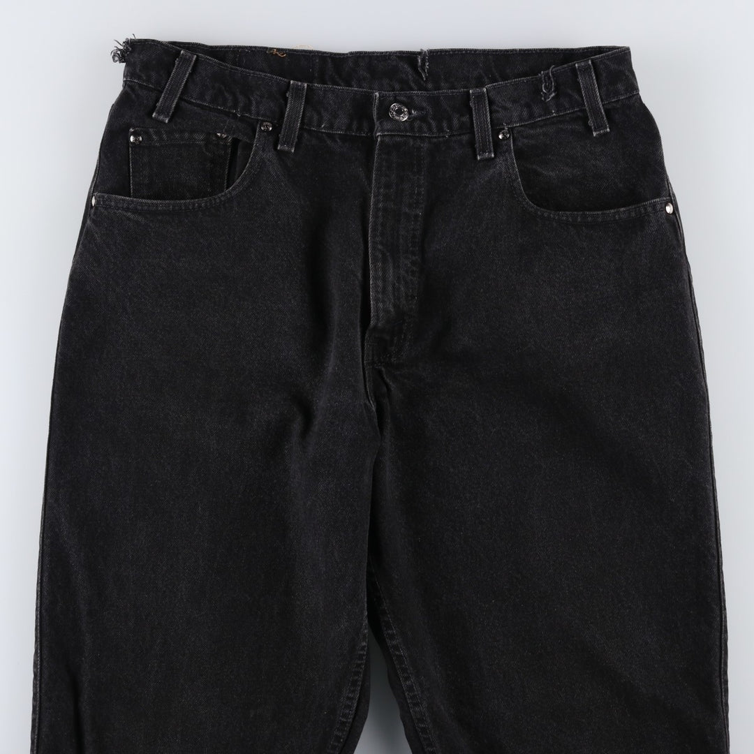 90'S Levi's 545-0230 Loose Orange Tab Black Denim Tapered Jeans, Made in USA, Men's W35 (approx.) cotton black type Vintage Second Hand