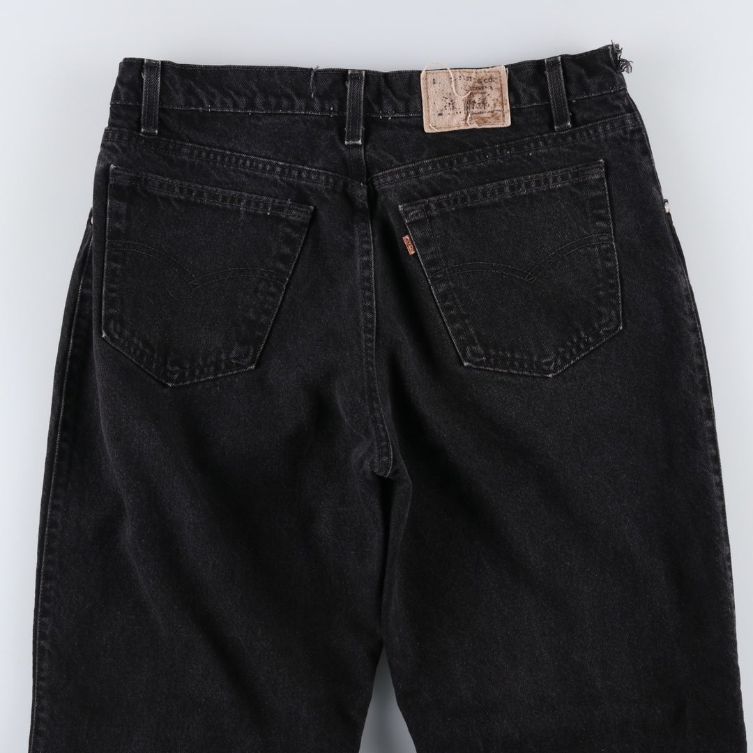 90'S Levi's 545-0230 Loose Orange Tab Black Denim Tapered Jeans, Made in USA, Men's W35 (approx.) cotton black type Vintage Second Hand