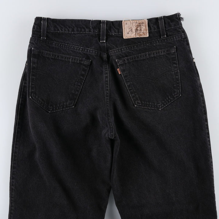 90'S Levi's 545-0230 Loose Orange Tab Black Denim Tapered Jeans, Made in USA, Men's W35 (approx.) cotton black type Vintage Second Hand