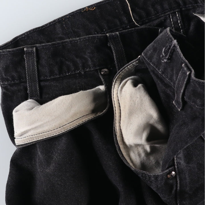 90'S Levi's 545-0230 Loose Orange Tab Black Denim Tapered Jeans, Made in USA, Men's W35 (approx.) cotton black type Vintage Second Hand