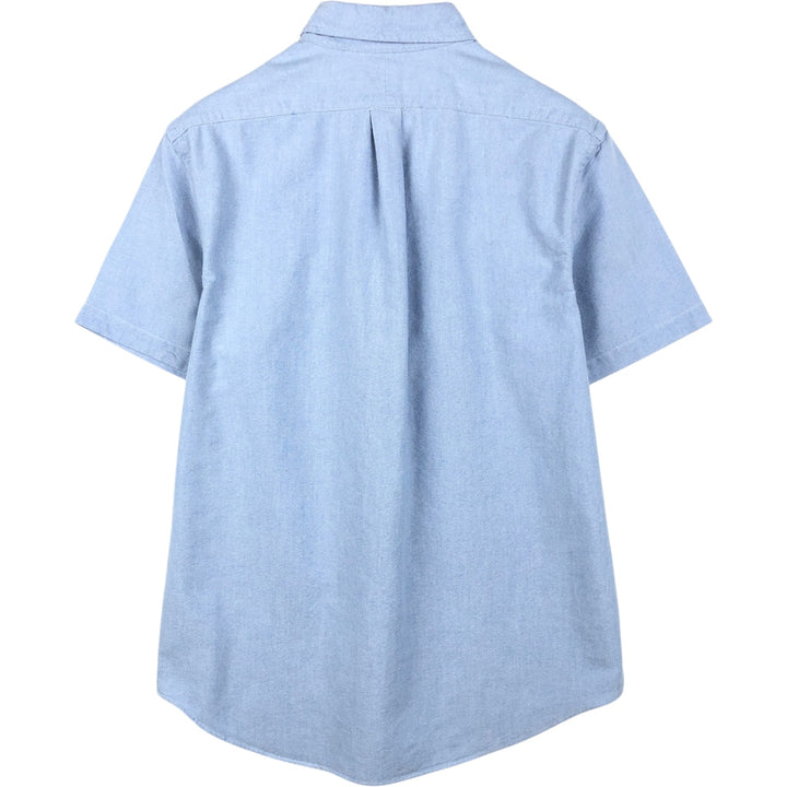 Ralph Lauren short sleeve button down shirt, men's size L cotton blue type Vintage Second Hand