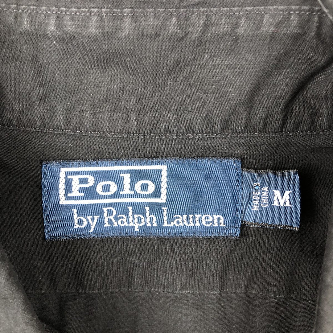 Ralph Lauren POLO by Ralph Lauren short sleeve cotton shirt, men's size M cotton black type Vintage Second Hand