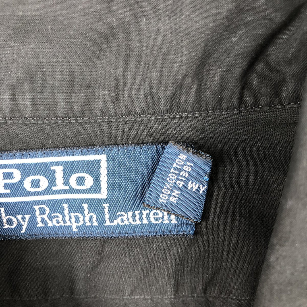 Ralph Lauren POLO by Ralph Lauren short sleeve cotton shirt, men's size M cotton black type Vintage Second Hand