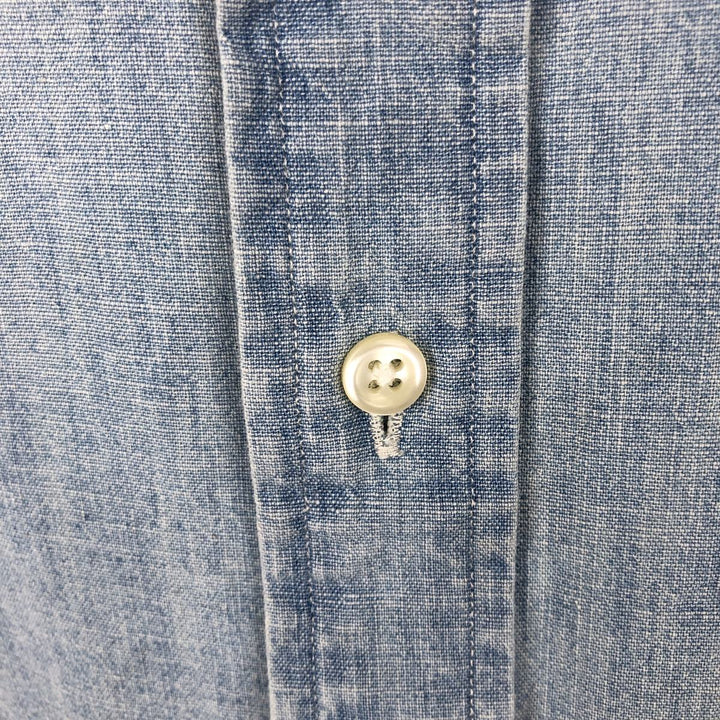 Ralph Lauren short-sleeved button-down chambray shirt, men's size M (approx.) cotton Blue type light blue Vintage Second Hand