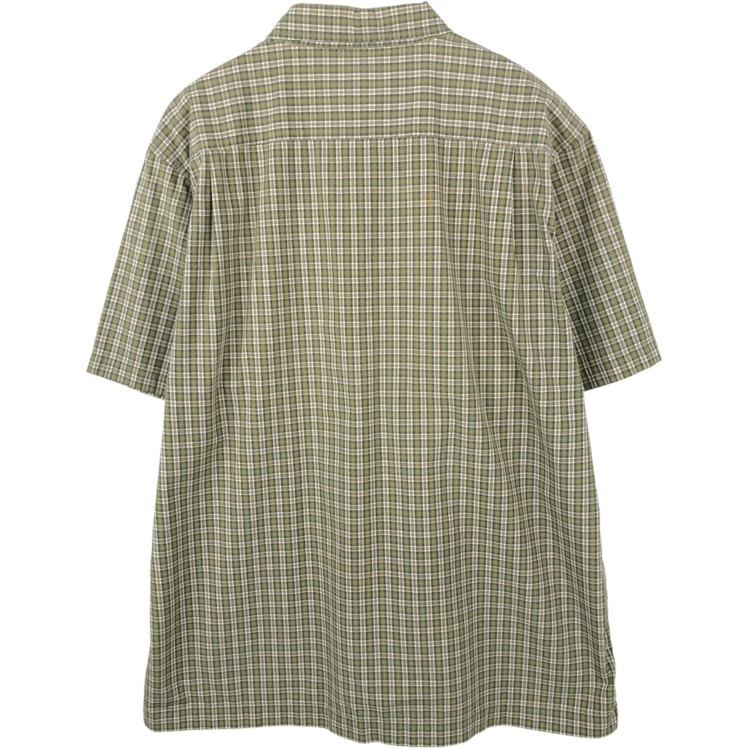 90'S GAP (Old GAP) Short-Sleeve Button-Down Check Shirt, Men's Size XL (Equivalent), Vintage cotton green type Vintage Second Hand
