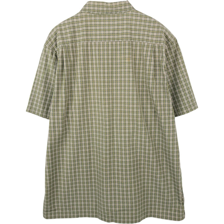 90'S GAP (Old GAP) Short-Sleeve Button-Down Check Shirt, Men's Size XL (Equivalent), Vintage cotton green type Vintage Second Hand