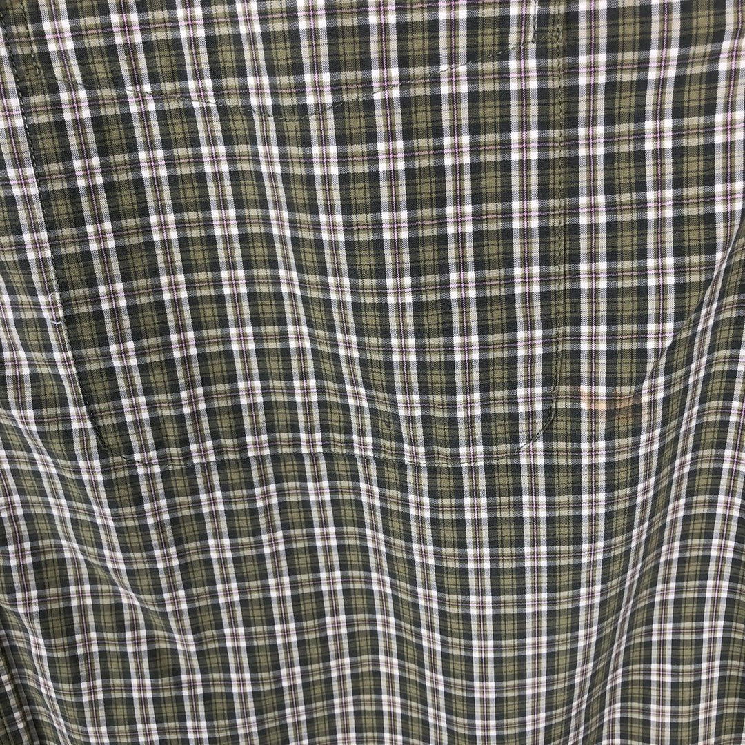 90'S GAP (Old GAP) Short-Sleeve Button-Down Check Shirt, Men's Size XL (Equivalent), Vintage cotton green type Vintage Second Hand