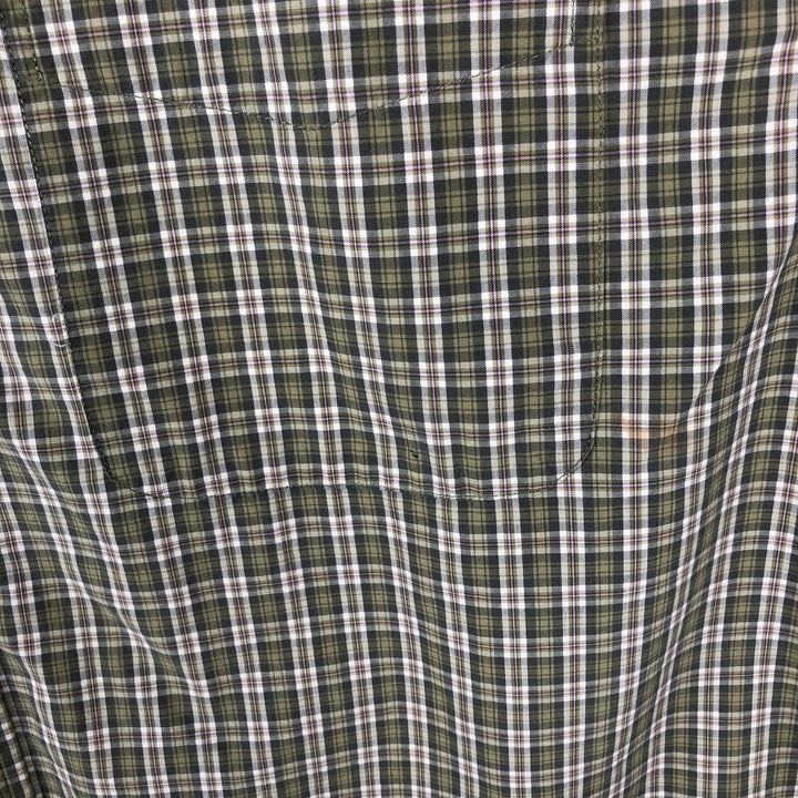90'S GAP (Old GAP) Short-Sleeve Button-Down Check Shirt, Men's Size XL (Equivalent), Vintage cotton green type Vintage Second Hand