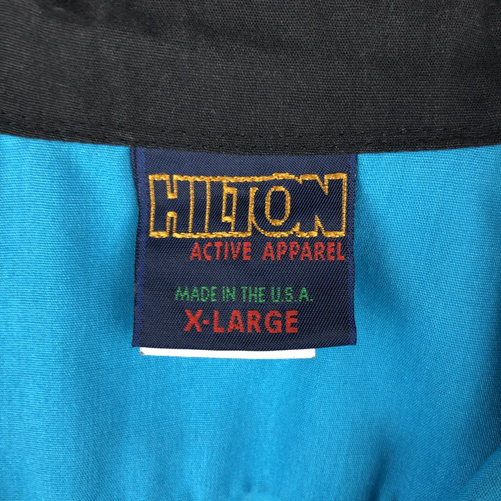 90'S Hilton Open Collar Short Sleeve Bowling Shirt, Boxy Shirt, Made in USA, Men's XL (approx.), Vintage cotton turquoise blue Vintage Second Hand