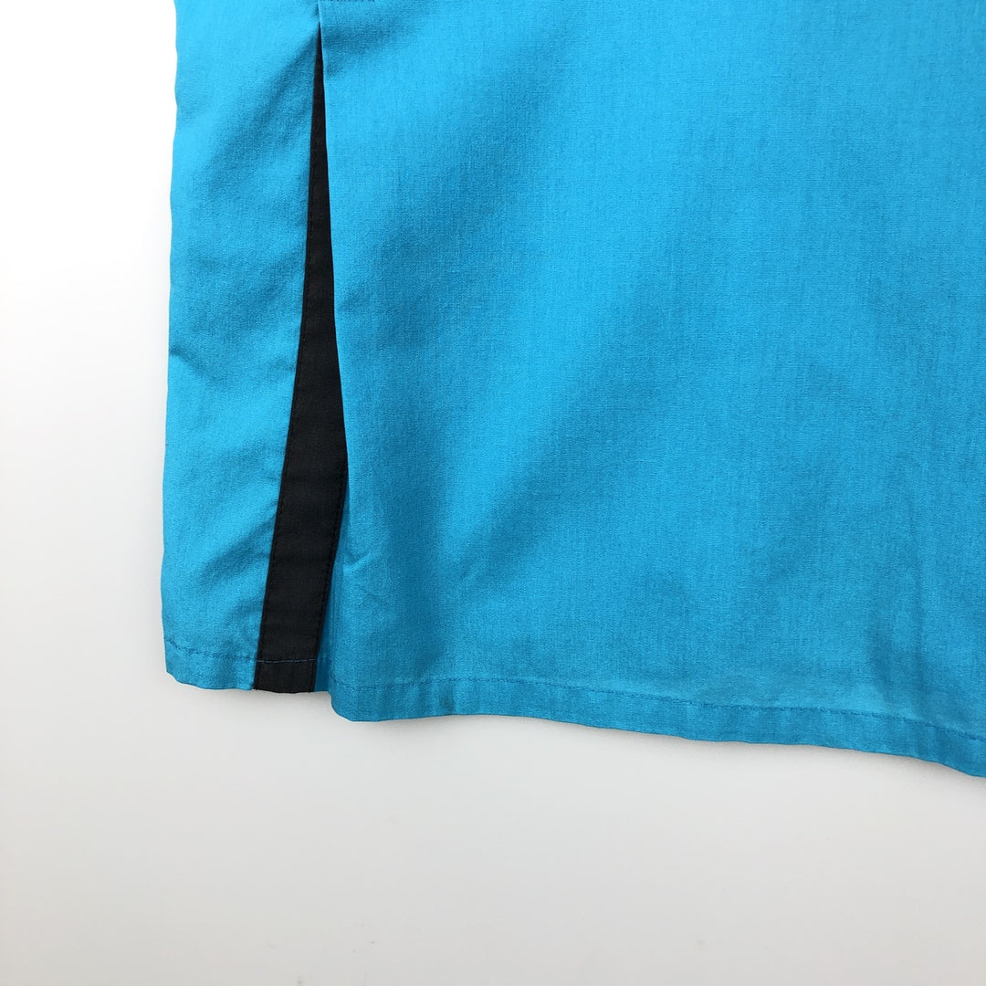 90'S Hilton Open Collar Short Sleeve Bowling Shirt, Boxy Shirt, Made in USA, Men's XL (approx.), Vintage cotton turquoise blue Vintage Second Hand