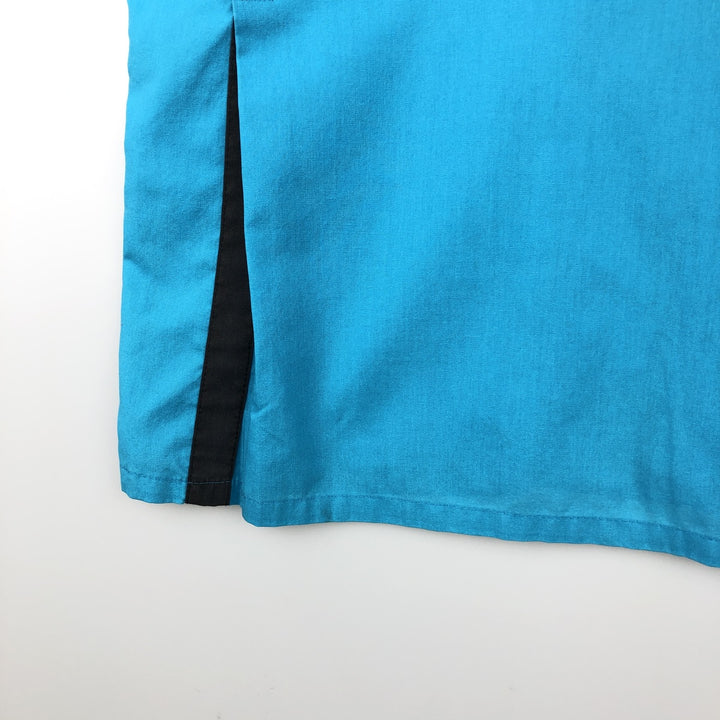90'S Hilton Open Collar Short Sleeve Bowling Shirt, Boxy Shirt, Made in USA, Men's XL (approx.), Vintage cotton turquoise blue Vintage Second Hand