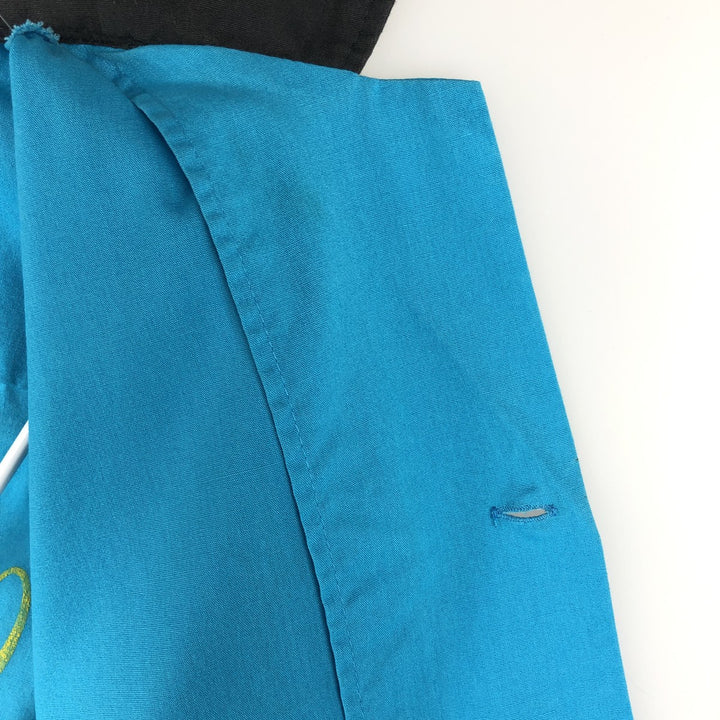 90'S Hilton Open Collar Short Sleeve Bowling Shirt, Boxy Shirt, Made in USA, Men's XL (approx.), Vintage cotton turquoise blue Vintage Second Hand