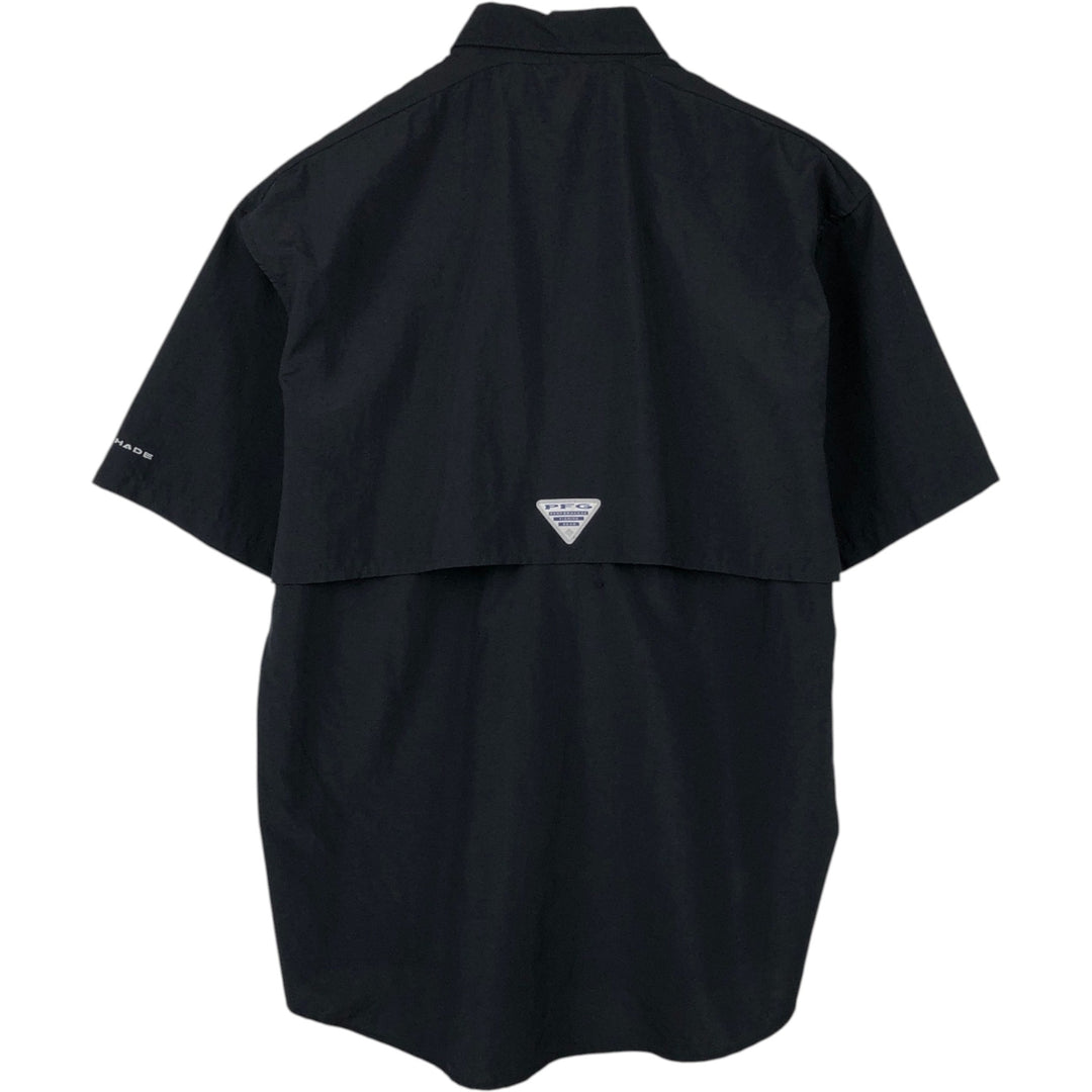Columbia Bahamas Button-Down Short-Sleeve Fishing Shirt (Men's Size S) Nylon black type Vintage Second Hand