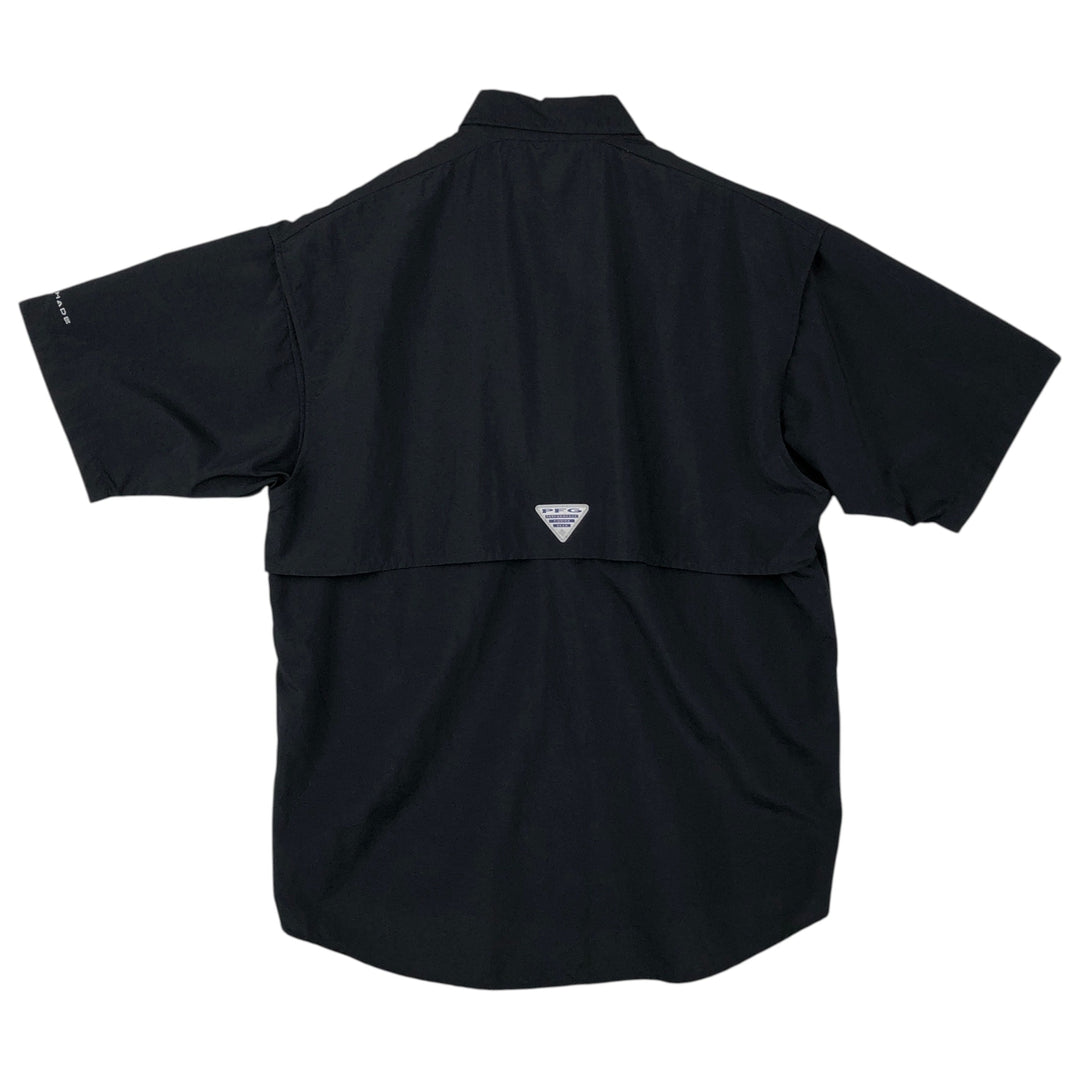 Columbia Bahamas Button-Down Short-Sleeve Fishing Shirt (Men's Size S) Nylon black type Vintage Second Hand